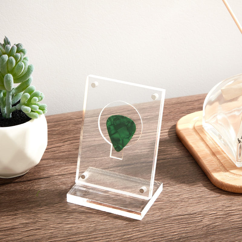 Acrylic Guitar Pick Display Case Clear Guitar Pick Stand Holder Coin Collectible Guitar Pick Display Easel, 2.5 x 1.8 x 3.95 Inch