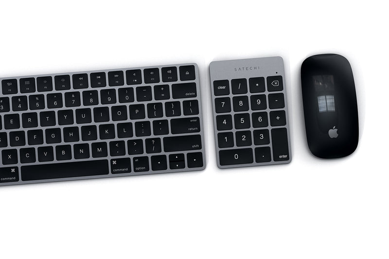 Satechi Slim Aluminum Bluetooth Wireless 18-Key Keypad Keyboard Extension - Compatible with 2017 iMac, iMac Pro, MacBook Pro, MacBook, iPad, iPhone, Dell, Lenovo and More (Space Gray) Space Gray