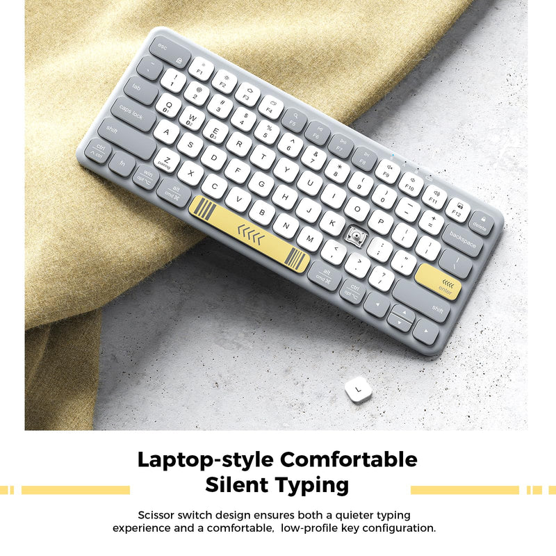 [AUSTRALIA] - iClever Compact Keyboard, BK50 Bluetooth Keyboard for iPad, Colorful iPad Keyboard, Portable and Ultra Slim Design, Sync to 3 Devices, with Large Keycap for iPhone, Laptop, Tablet, Windows 