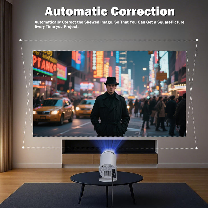 [AUSTRALIA] - Mini Projector Support 4K, 200 Ansi Outdoor & Home Movie Portable Projector with Wifi6 and 5.0 Bluetooth, Automatic Keystone Correction, 180°Rotatable, Compatible with HDMI USB PC Laptop 300 Pro 
