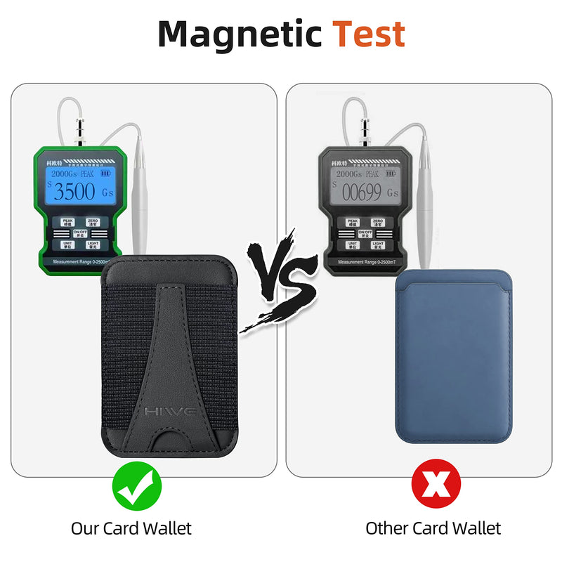 [AUSTRALIA] - HiWe For Magsafe Wallet, Eiffel-Tower Magnetic Card Wallet Holder for iPhone 15/14/13/12 Series, Leather Wallet, Fit 6 Cards, Slim, RFID Blocking, Black A-Black 