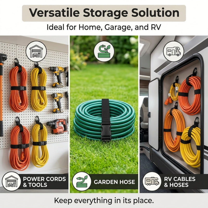 Adjustable Extension Cord Holder Organizer with Triangle Clips for Garage and Storage Heavy Duty Extension Cord Hanger