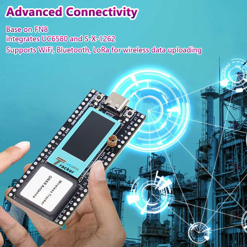 [AUSTRALIA] - Wireless Tracker ESP LCD Display Binghe 868 MHz Wireless Tracker Supports WiFi Bluetooth / LoRa / Gnss / Tracking and Positioning GPS Type C Connection with 2.4GHz Metal Spring Antenna 