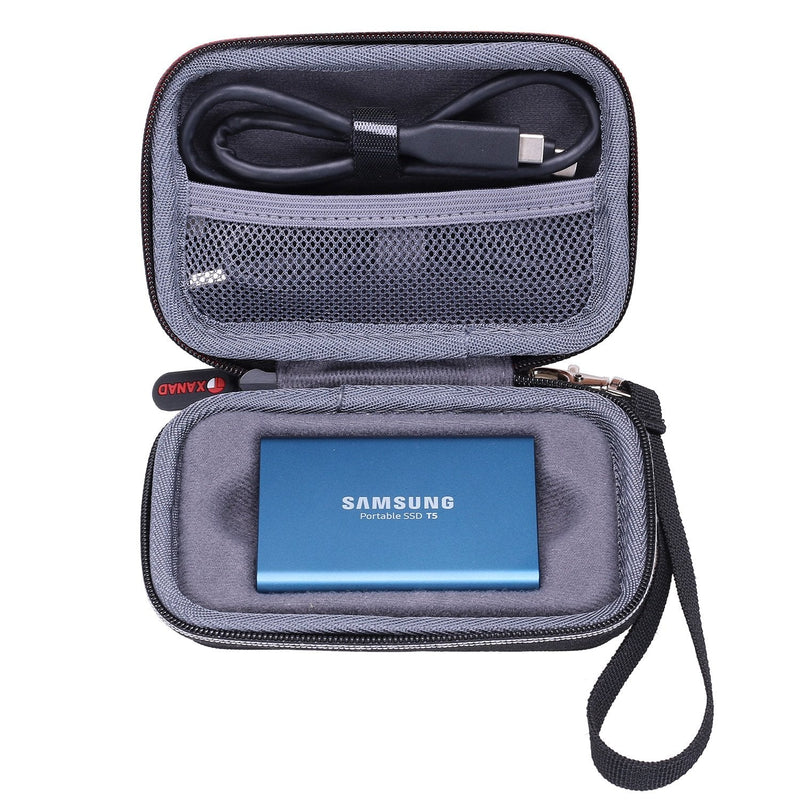 XANAD Case for Samsung T5/T3 SSD 1TB 2TB 500GB 250GB Within Size 3'' x 1.2'' x 1'' Portable External Solid State Hard Drives (Not fit Samsung T7/T7 Touch) - Travel Carrying Bag (Inside Grey) Grey Case Only Fit T5 SSD