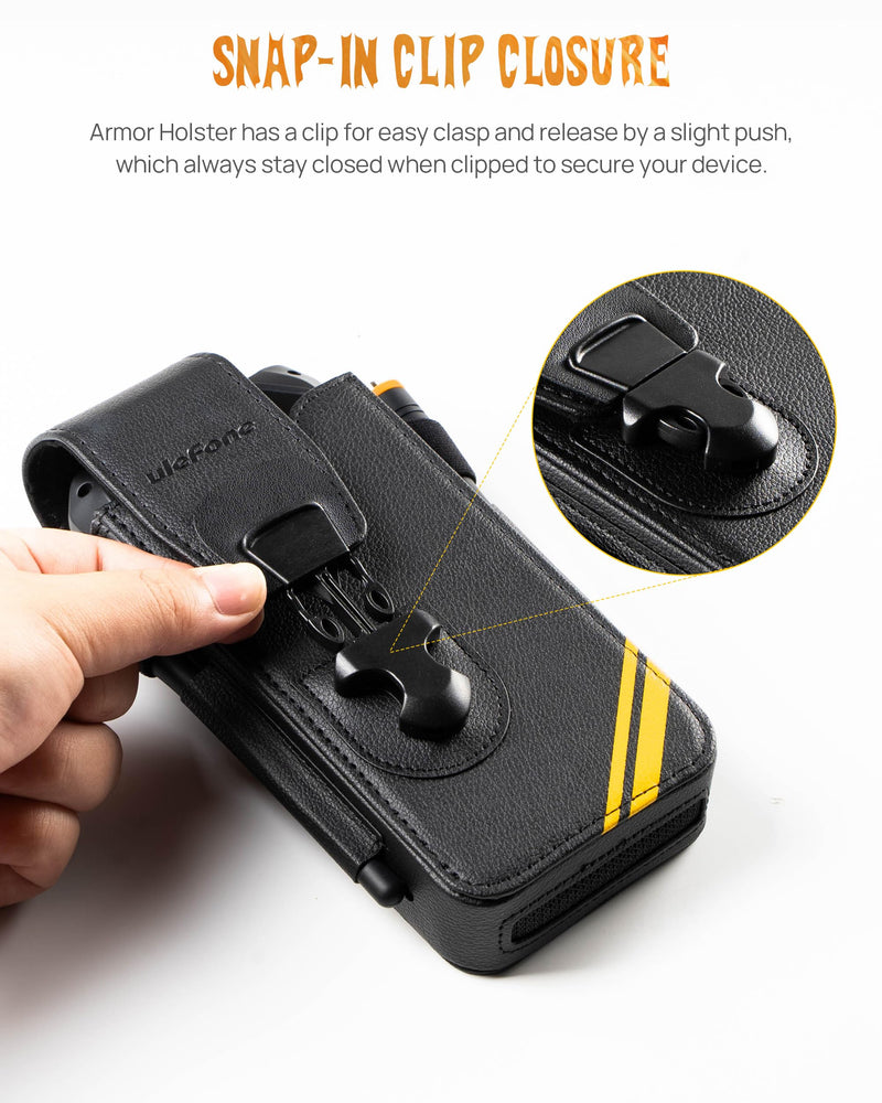 Ulefone Armor 26 Ultra Holster, Multi-Purpose Leather Phone Holster with Belt Clip, Flip Case for Ulefone Armor 26 Ultra Series