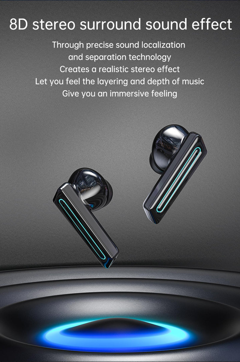 True Wireless Earbuds, 2024 Bluetooth Headphones 5.3 Earbuds, Waterproof Touch Control Ear Buds in-Ear Built-in Mic, with LED Power Display, IP7 Waterproof Earphones Sport Headset - Model 44