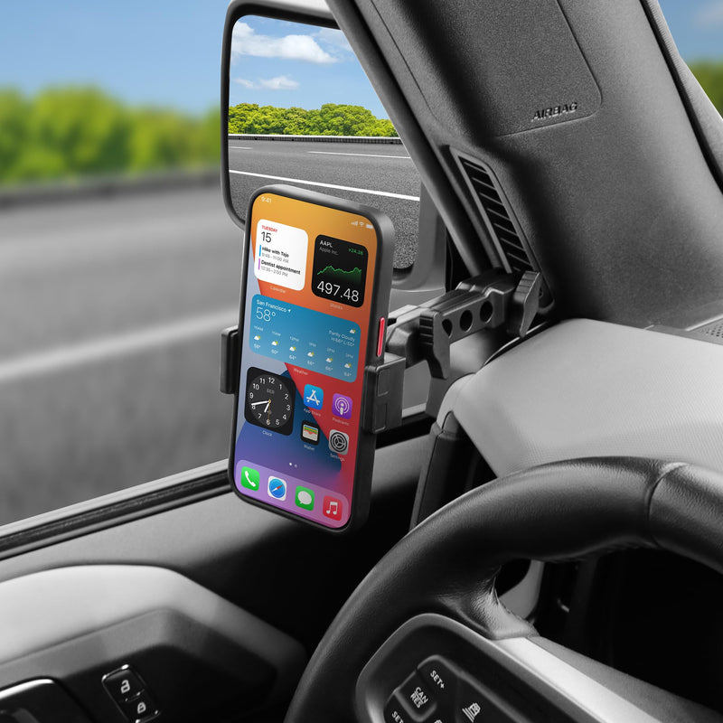 Car Phone Mount for 2021-2026 Ford Bronco Accessories 2/4 Door | Driver Side, 360° Adjustable, Aluminum Bronco Phone Mount, Sturdy and Durable, Steady Support, Fit 4-7 inch Phones