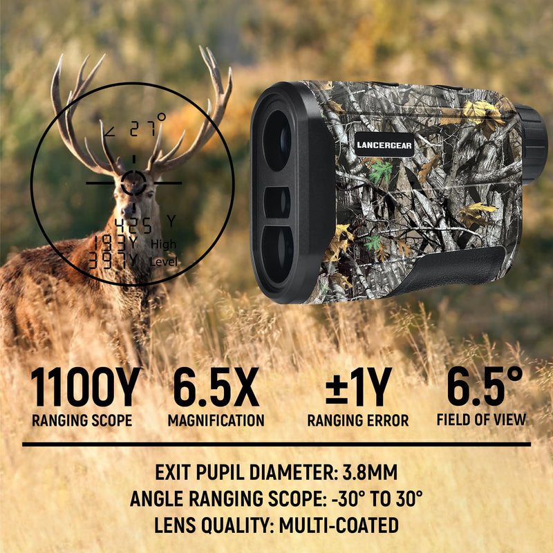 [AUSTRALIA] - Golf/Hunting Rangefinder 6.5X Magnification Waterproof Range Finder, Distance Measurement, Slope Compensation,Speed Modes, Lightweight, for Hunting, Golfing and Shooting Next Camo 1200Y 