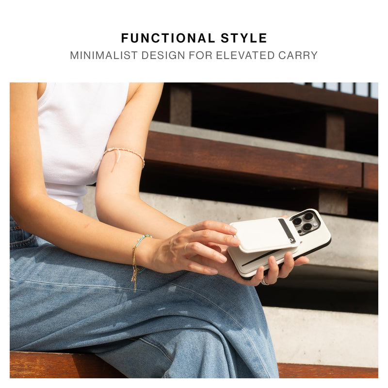 Native Union Active Wallet Stand | Magnetic – MagSafe Card Holder with Stand for iPhone Air, 17, 16, 15, 14 – Extra Secure & Ultra Slim – Stores 4 Cards – Durable & Recycled Materials (Sandstone) Sandstone