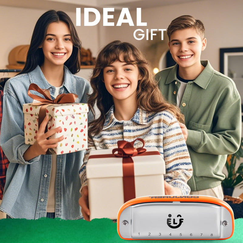 [AUSTRALIA] - CONJURER 8 Hole Blues Harmonica for Students Adult, C Key Diatonic Harmonica Mouth Organ for Beginners Professionals, with Exquisite Case, Musical Instrument, as a Gift, Orange 