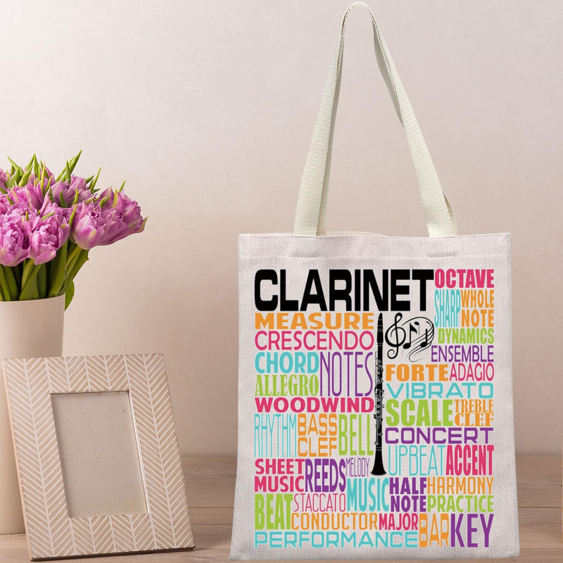 [AUSTRALIA] - Clarinet Player Tote Bag Clarinetist Gifts Clarinet Player Gifts Musician Tote Bag Clarinetist Band Shoulder Bag 
