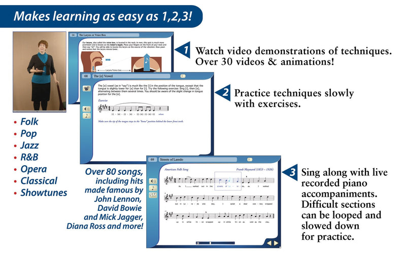 eMedia Singing Method v1.1 (Latest Version) - Learn at Home PC/Mac Disc