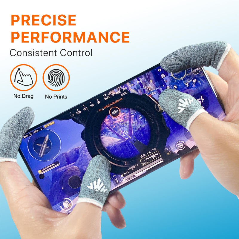 JWH 16 PCS Mobile Gaming Finger Sleeves for Dedales Gamer Profesionales Silver Fiber Thumb Sleeves with Pubg Controller Anti Slip Sweat Proof Finger Gloves (8XBlue+8XGreen+Box+Game Controller) 8XBlue+8XGreen+Box+Game Controller