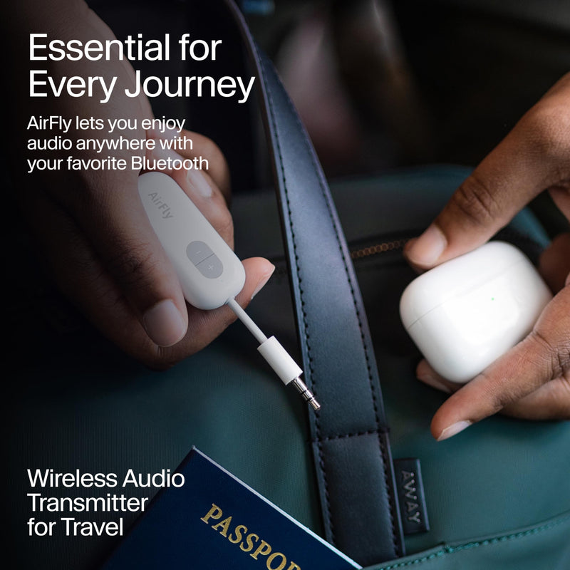 [AUSTRALIA] - Twelve South AirFly SE | Bluetooth Wireless Audio Transmitter Adapter for AirPods/Headphones, 20+ Hr Battery, Works with 3.5mm aux Jacks on Airplanes, TVs, Gym Equipment, and Travel White 