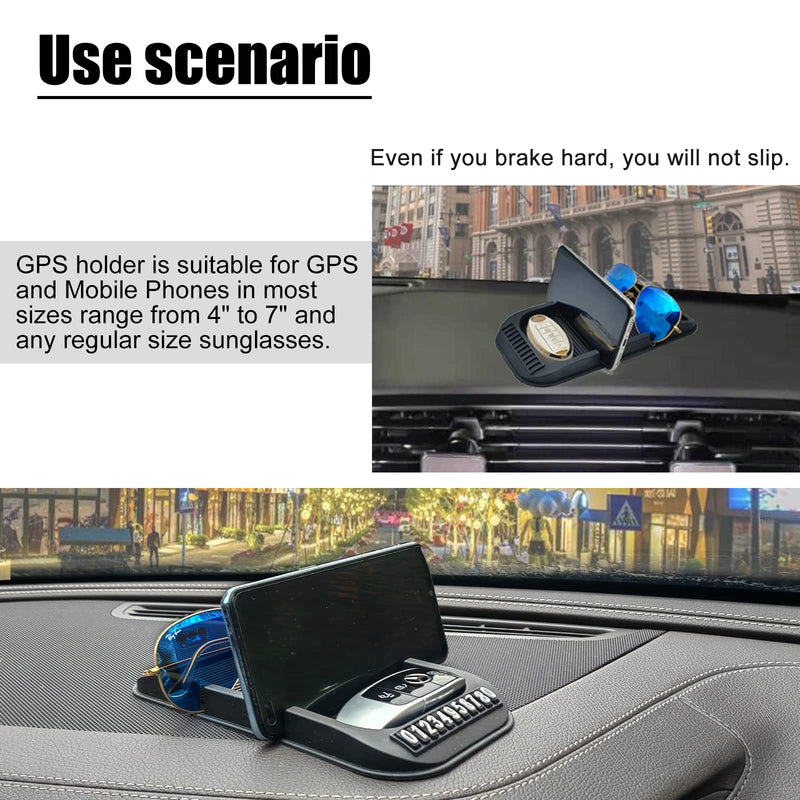 Anti-Slip Gel Pad Car Dashboard Stand for Navigation Cell Phone, Black