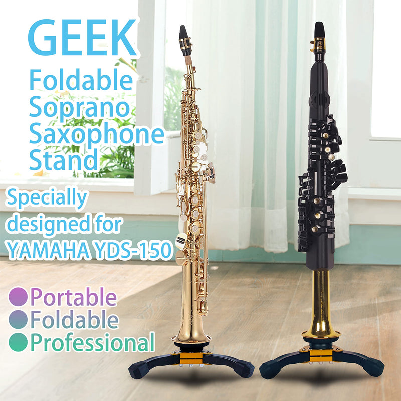 [AUSTRALIA] - GEEK Portable Soprano Saxophone Stand Foldable Soprano Sax Stand Solid Steel Stable Tripod Stand for Soprano Saxophone YAMAHA YDS-150 