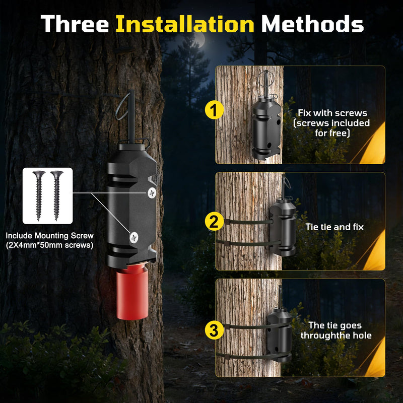 Perimeter Trip Alarm, 12 Gauge Trip Alarm, Camping Trip Wire Alarm Device with Screw and Extension Chains, Early Warning System for Camping and Outdoor Safety/ Bear Deterrent(Suitable Multiple Models) 2 Pack
