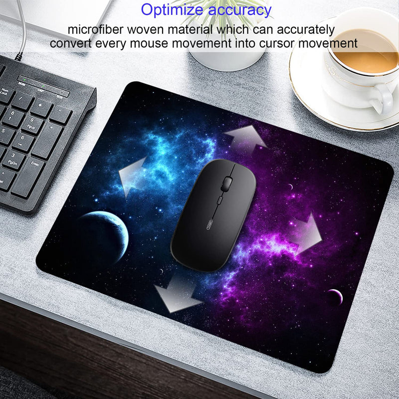 Shalysong Mouse pad Small Computer Mouse pad with Personalized Galaxy Design Office Non-Slip Rubber Mousepad 9.5 x 7.9 in Rectangular galaxy