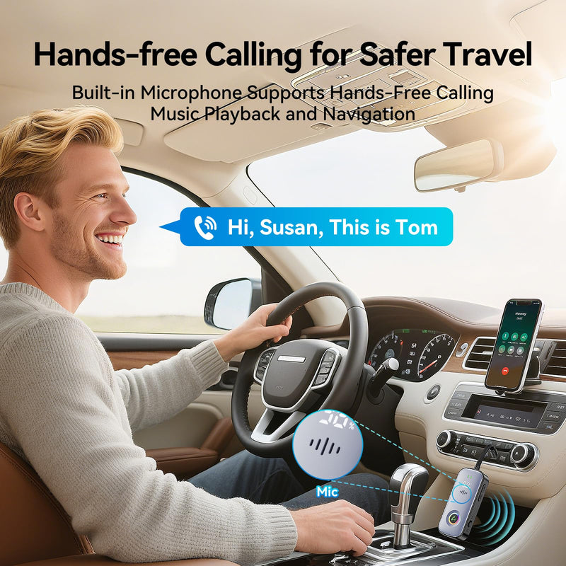 [AUSTRALIA] - Bluetooth Transmitter Receiver,Supports 2 AirPod/Headphone,HD Battery Level Display,Low Latency, 3.5mm Audio Interface Bluetooth Audio Adapter,for Airplane,TV,Car,Gyms,Home Audio Stereo Systems 