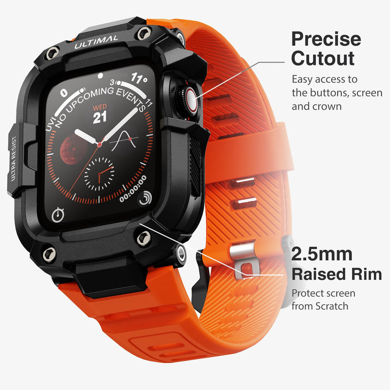ULTIMAL Rugged Case with Band for Apple Watch 44mm,for Apple Watch Series SE/SE 2nd Generation/6/5/4,