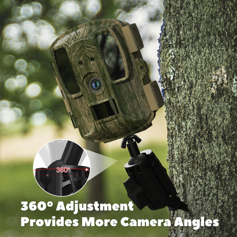 Adjustable Trail Camera Tree Mount: Game Camera Outdoor Mounting Bracket Holder with Double 360° Swivel Tilt Ball Joints, 1 Pack