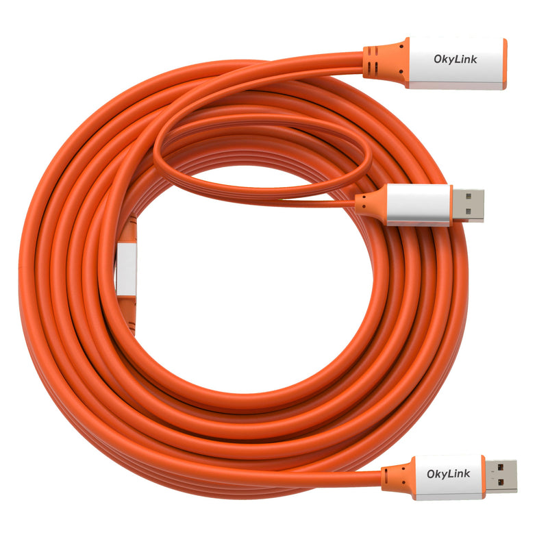 OkyLink Active USB 3.2 Gen 2 Extension Cable 10Gbps 10Gbps, 32ft | 10m, Male to Female, Powered Active Signal Amplifier, for Industrial Vision, Kiosk & In-Wall Installation USB3.2(10Gbps) 32ft (10m)