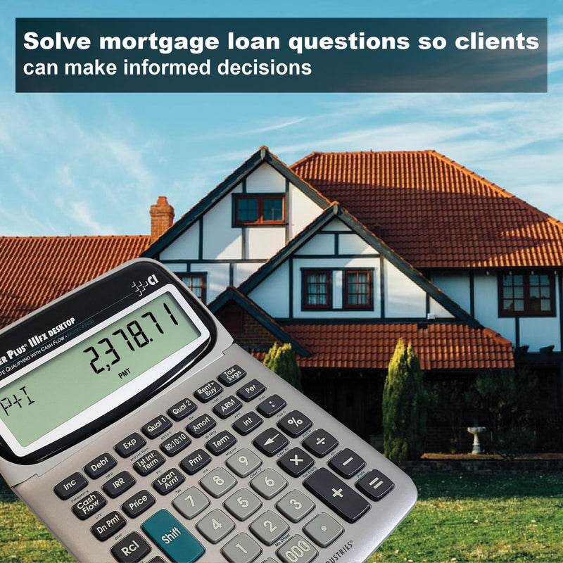 Calculated Industries 43430 Qualifier Plus IIIfx Desktop PRO Calculator | Real Estate Mortgage Finance, Clearly-Labeled Keys, Buyer Pre-Qualifying, Payments, Amortizations, ARMs, Combos, FHA/VA