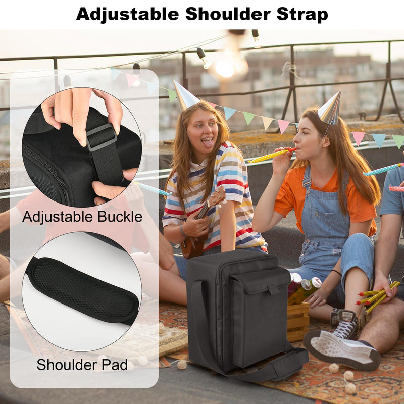 TXEsign Travel Carrying Protective Bag for JYX Karaoke Machine with Two Wireless Microphones, Karaoke Machine Carrier Holder Dust Case w Shoulder Strap Accessory Pocket for PA System