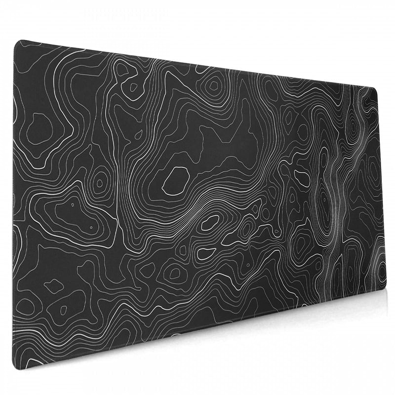 Topographic Mouse Pad, Large Gaming Mouse Pad, Topographic Desk Mat, Non-Slip Computer Keyboard Mouse Pad Map Lines Contour for Home Office Gaming Work, 35.4 X15.7 in 35.4 X 15.7 In Topographic Map