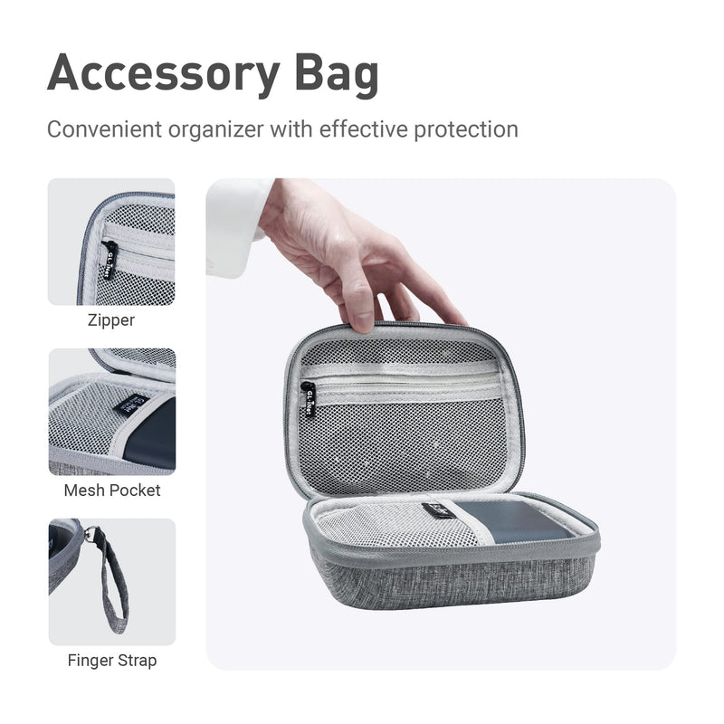 GL.iNet Gadget Organizer Case for Travel Routers GL-AXT1800/ MT3000/ SFT1200/ E750/ A1300, Chargers, Cables, and Accessories, Durable Pouch, Hand-carry EVA bag, Anti-shock, Water Resistant (Grey) Grey