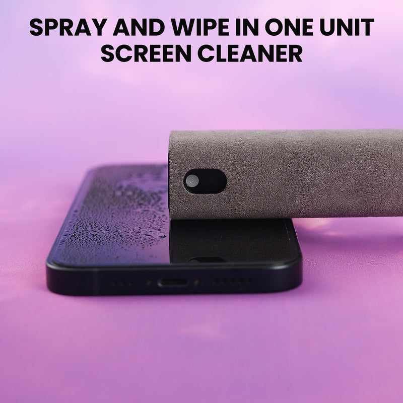 Screen Cleaner, Touch Mist Cell Phone, Laptop and Tablet Screen, 3-in-1 Spray Microfiber Cloth(Grey -0.35oz) Grey