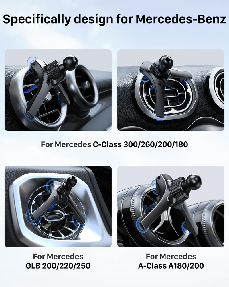 YOSH Mag-Safe Car Mount Charger for Mercedes Benz/Mini Cooper 2020-23&Countryman, Audi A1, Mercedes Benz Car Accessories, 15W Fast Charging Magnetic Wireless Charger for iPhone 16 15 14 13 12 Series Fast Charging Design
