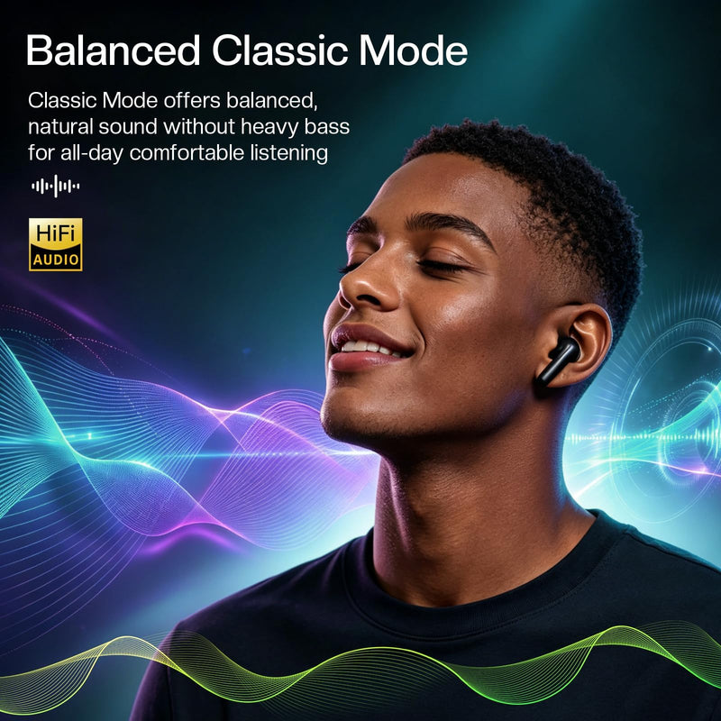 Black Long Battery Life Wireless Earbuds Budget for iPhone Android | Stereo Bass,Semi In Ear Budget Wireless Bluetooth Earbuds Long Battery Life Ear Buds Elegant Cheap Wireless Bluetooth Earbuds Black