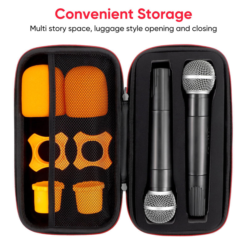 IMIKEYA Case: Portable Storage Box Case Hard EVA Cover Carrying Bag Dual Handheld Mic Shockproof with Zipper Hard Travel (Pack of 2) 30x15cm (Pack of 2)