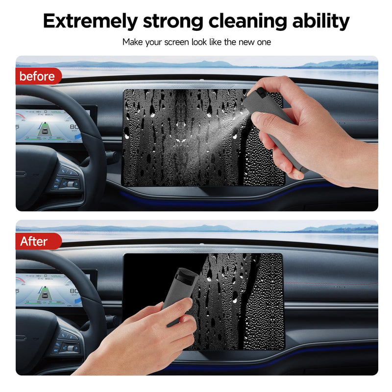 YTT Screen Cleaner, All-in-One Spray & Wipe Cleaner, with Transparent Protective Shell for All Phones, Laptop and Tablet Screens (Gray) Gray