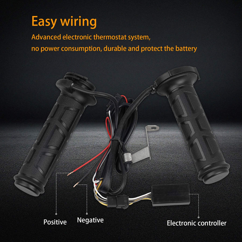 [AUSTRALIA] - NTHREEAUTO Universal 7/8'' Heated Grips Motorcycle Handlebar Grip Compatible with Harley Honda Kawasaki Yamaha Dirt Bike ATV 