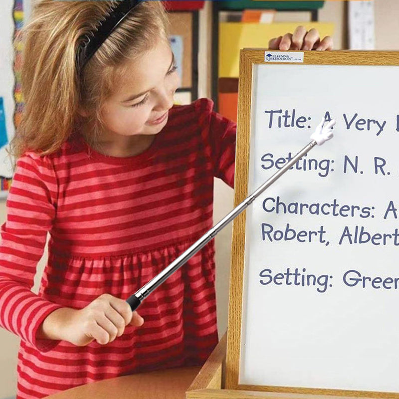 Telescopic Teachers Pointer, Classroom Demonstration Baton, Guide Indicator, Retractable Finger Pointer Stick for School Teaching, Conference Presentation, Object Instruction Pink