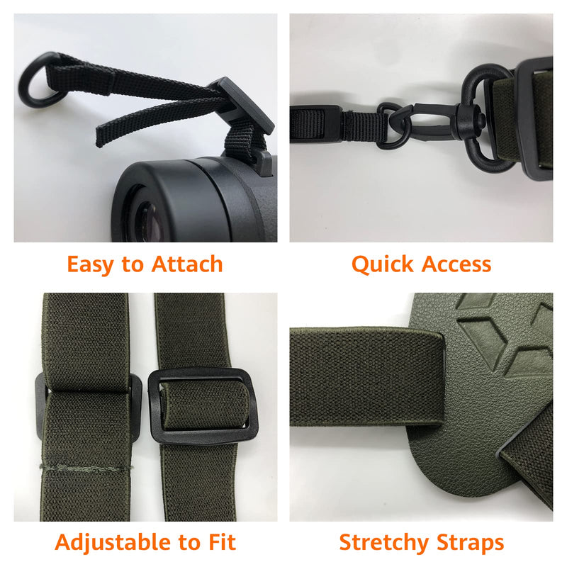 GAIARENA Binocular Harness Strap, Bino Harness with Microfiber Lens Cleaning Cloth for All Size Binoculars & Camera(Camo) Camo