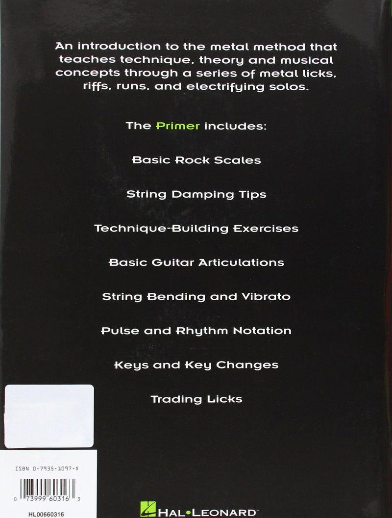 Metal Lead Guitar Primer Book/Online Audio (Troy Stetina)