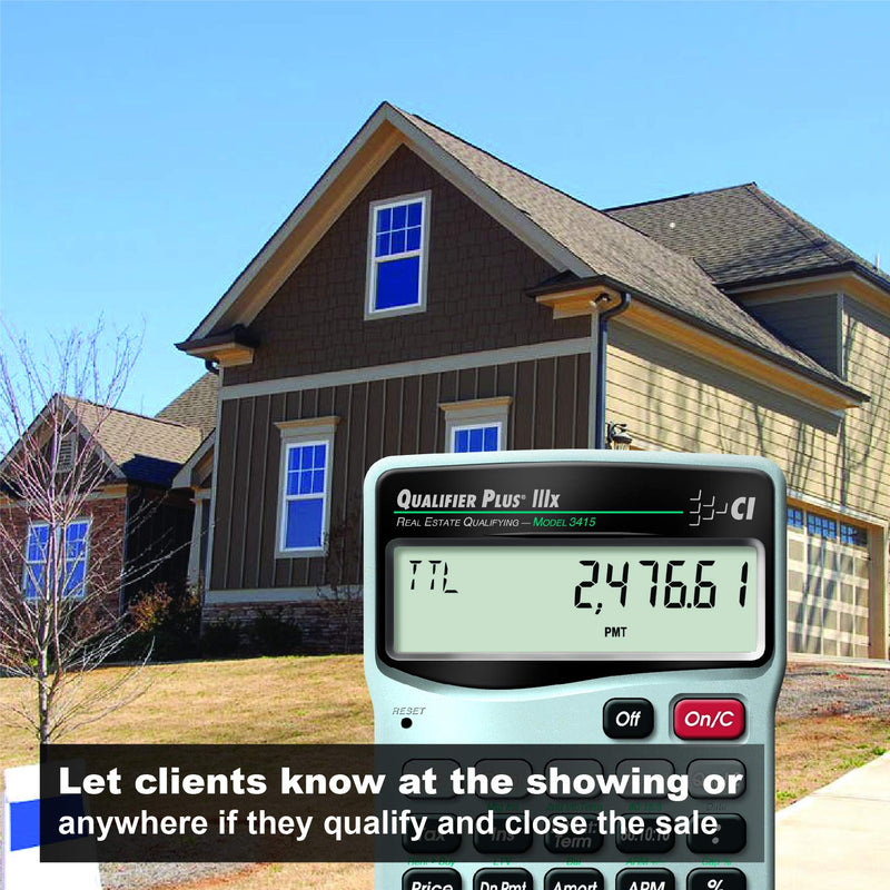 Calculated Industries 3415 Qualifier Plus IIIx Advanced Real Estate Mortgage Finance Calculator | Simple Operation | Buyer Pre-Qualifying | Solves Payments, Amortization, ARMs, Combos, FHA, VA, More | Advanced Mortgage Finance, Simple Operation, Buyer ...