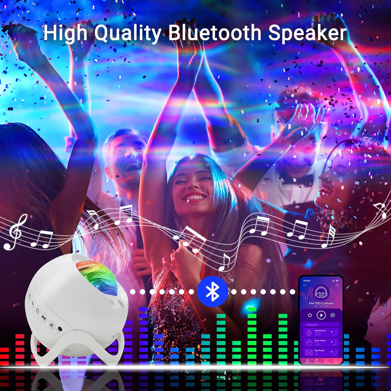 [AUSTRALIA] - HERHOTER Star Projector,Northern Lights Projector,with Bluetooth Speaker, White Noise, Remote Control,Night Light,for Game Room, Adults, Family Gatherings,Galaxy Projector Bedroom 5.3in 