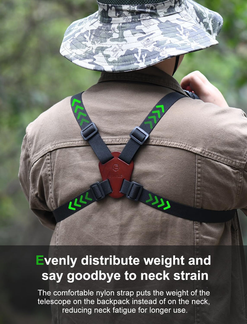 FANAUE Binocular Harness Strap Compatible with Canon, Nikon, Sony and DSLR Camera, Cross Binocular Straps Harness for Carrying Binocular, Rangefinders，is Hunters/Golfers Best Shoulder Strap.