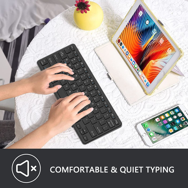 TaIYanG Bluetooth Keyboard for iPad Wireless Keyboard Compatible iPad 10th/iPad 10.2(9th/8th/7th Generation),iPad Air 5th/4th, iPad Pro 11/12.9, iPad 9.7, iPad Mini and All Bluetooth Devices (Black) Black