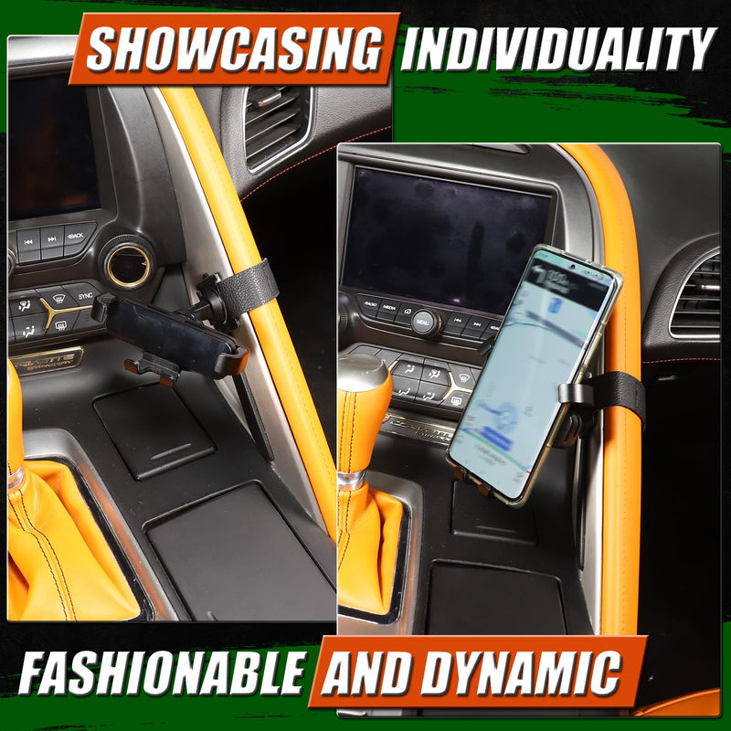 Phone Mount for Car, Dashboard Mount Compatible with Chevrolet Corvette C7 2014-2019 Center Console Handsfree Car Phone Holder, Telescopic Arm Holder, 1 Pack