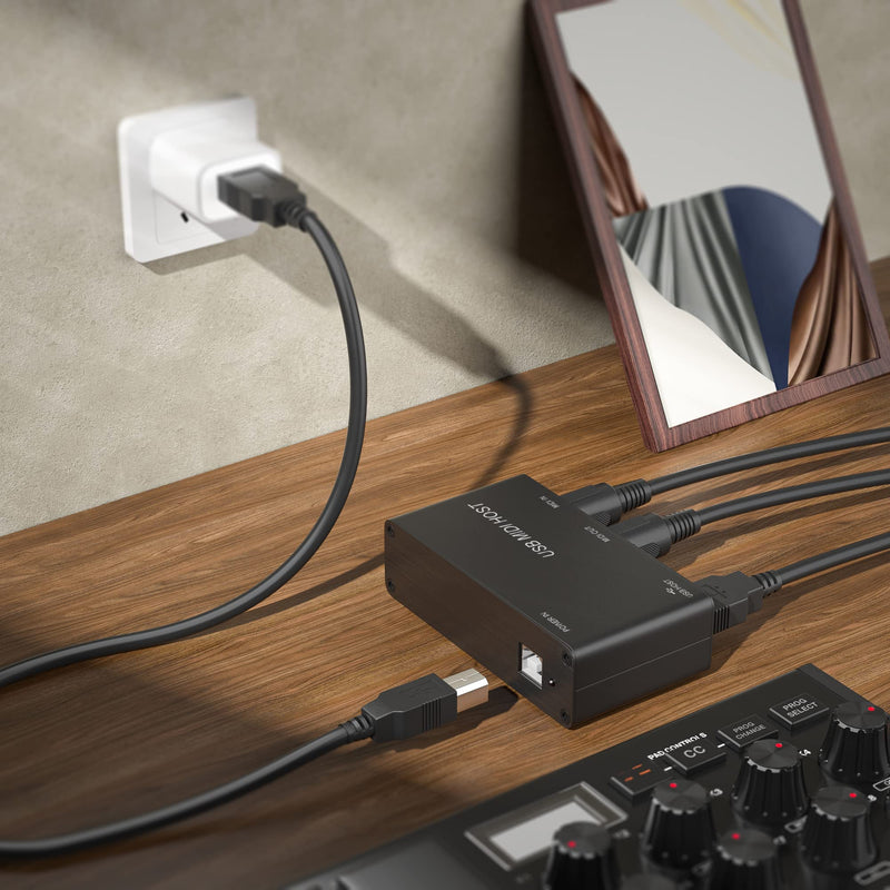 Standalone USB MIDI Host Box - 5-Pin MIDI Interface, MIDI-USB-Host MIDI-HOST
