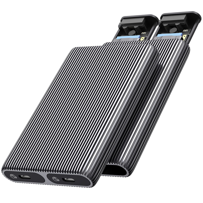 ORICO Dual M.2 NVMe SSD Aluminum USB3.2 Gen2 10Gbps, M.2 Type-C Docking Station for PCIe M-Key, B&M Key 2230/2242/2260/2280 SSD, Tool-Free, Up to 4TB Grey Dual M.2 NVMe+NVMe