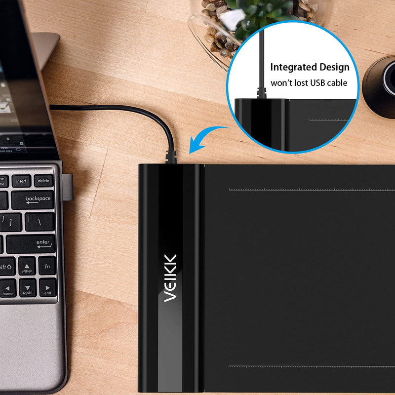 VEIKK S640 Graphics Drawing Tablet 6x4 Inch Ultra-thin Portable OSU Tablet with 8192 Levels Battery-free pen (For Drawing, Online class/E-learning and Web-conference)