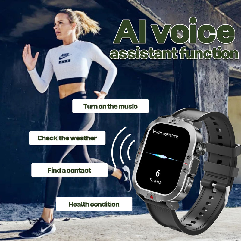 Smart Watches for Men(Answer/Make Call) , LED Lighting, 2.01" HD Fitness Tracker with Blood Pressure/Heart Rate Monitor, Waterproof Fitness Watch for Men, Smart Watch for Android/iOS Phones (Black) Black