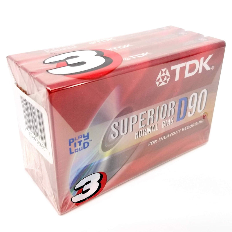 [AUSTRALIA] - TDK D90 High Output 90 Minute IECI/Type I Cassette Tapes, Set of (3) 