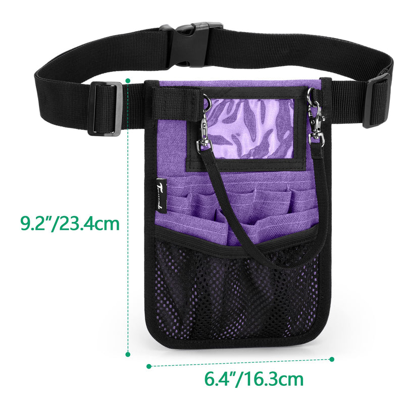 [AUSTRALIA] - Trunab Nurse Waist Pack with Multiple Pocket Pockets for Medical Accessories such as Scissors, Tape, Stethoscope, Thermometer, Nursing Bag, purple, 1 